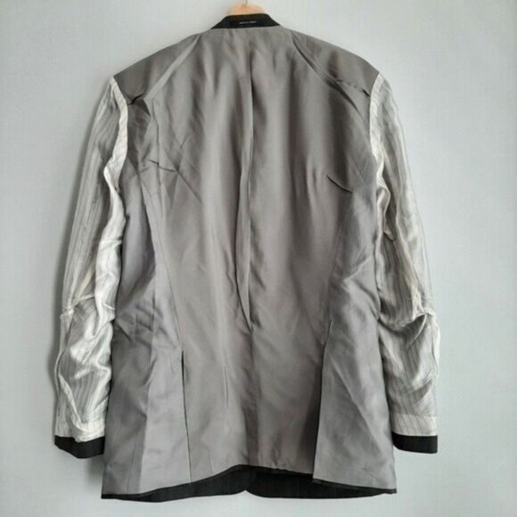 BOSS Hugo Boss Pasolini Movie 100% Virgin Wool Grey Pinstripe Blazer Sz 40 R - Picture 11 of 13